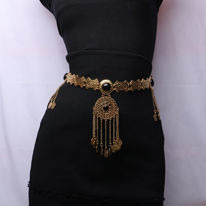 Ethnic Fashion Co In - Ethnic style inlaid turquoise alloy waist