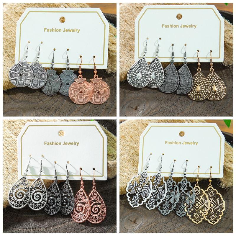 Ethnic Indian Fashion - Fashion 3Colors Alloy Earring Set Women's