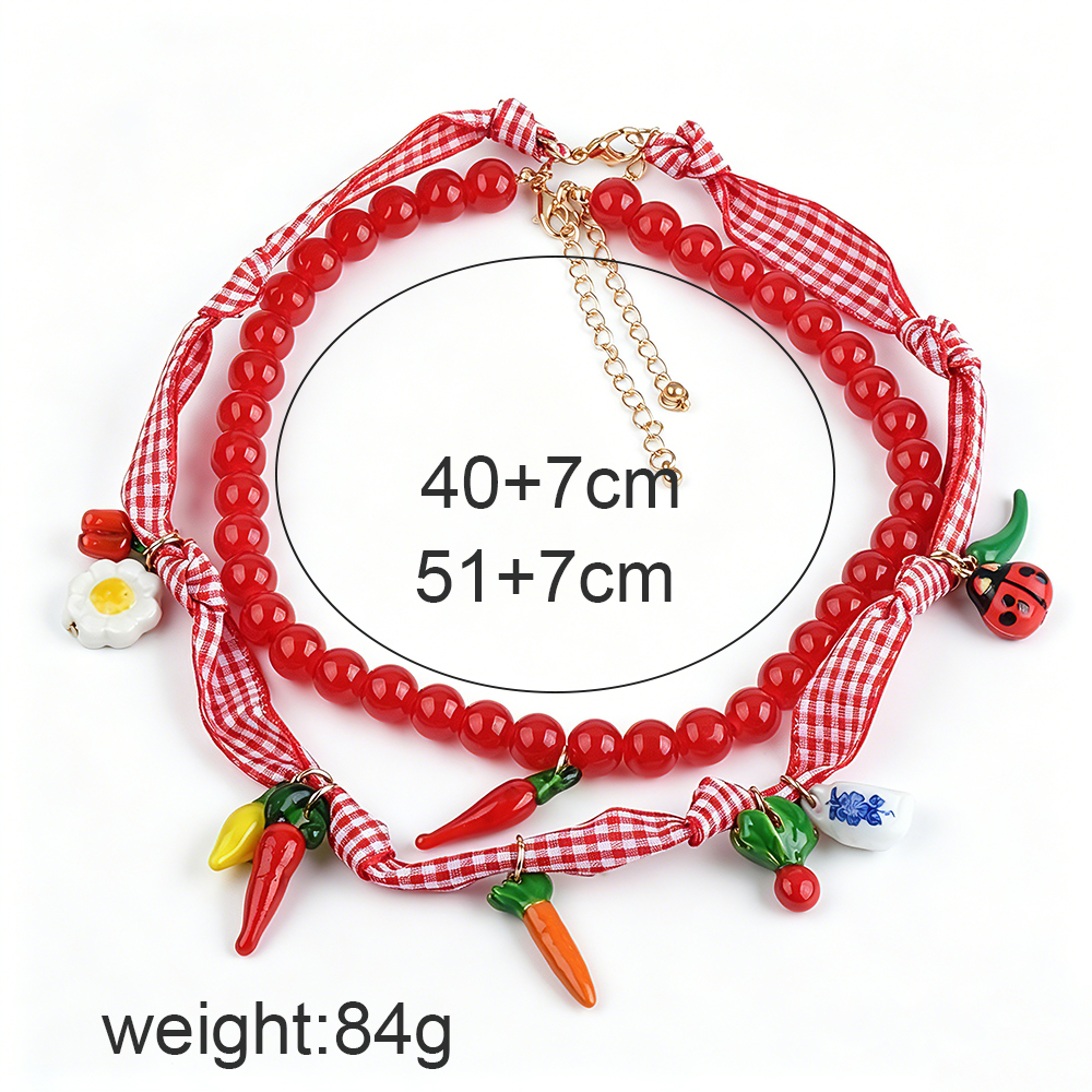 Fashion Y2K Red Beaded Choker  – обзор и цена Y2K Ethnic Fashion