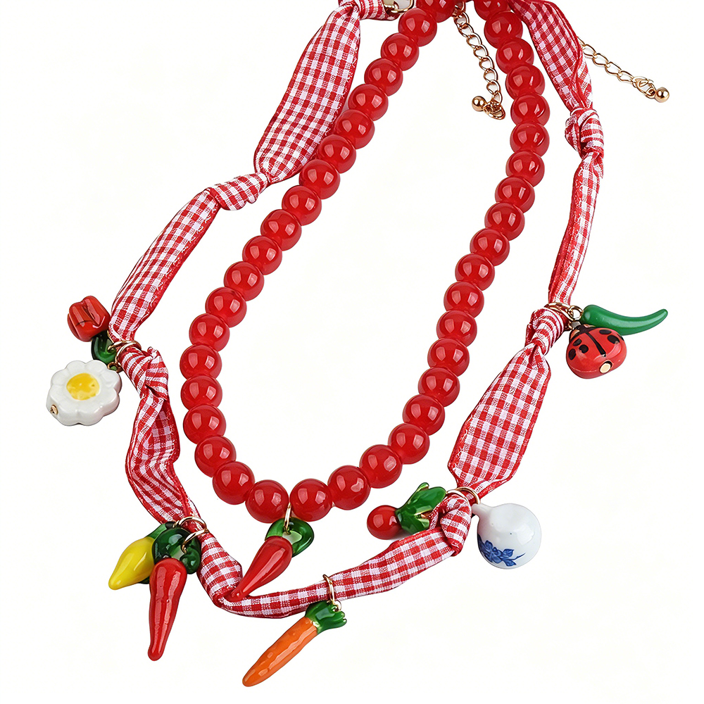Fashion Y2K Red Beaded Choker  – обзор и цена Y2K Ethnic Fashion