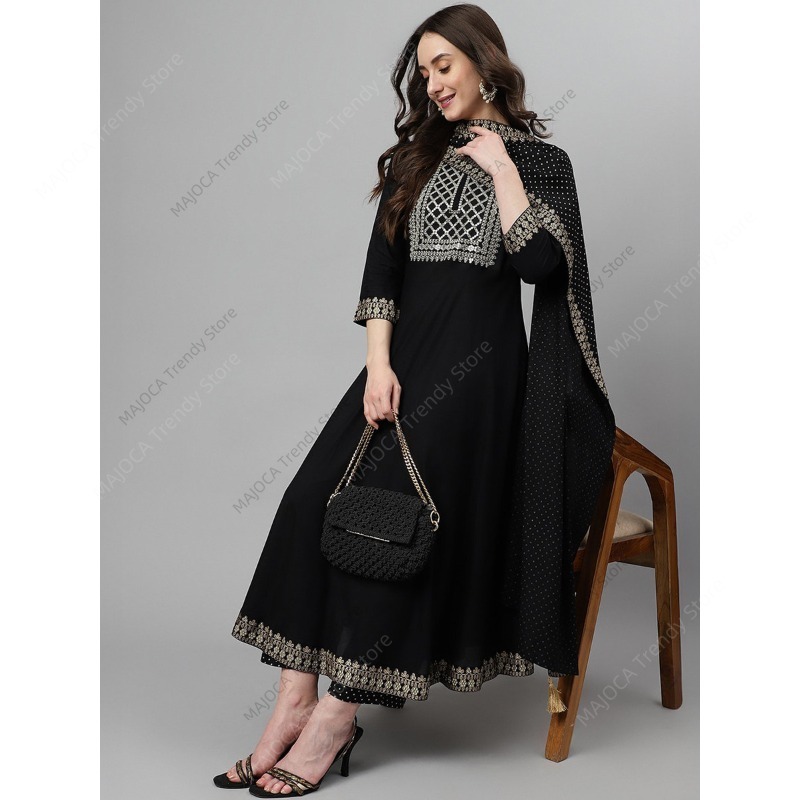 Indian Pakistani Women Black R – обзор и цена Salwar Kameez Set