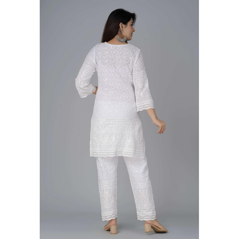 Chikankari Cotton Indian Kurti – обзор и цена Salwar Kameez Set